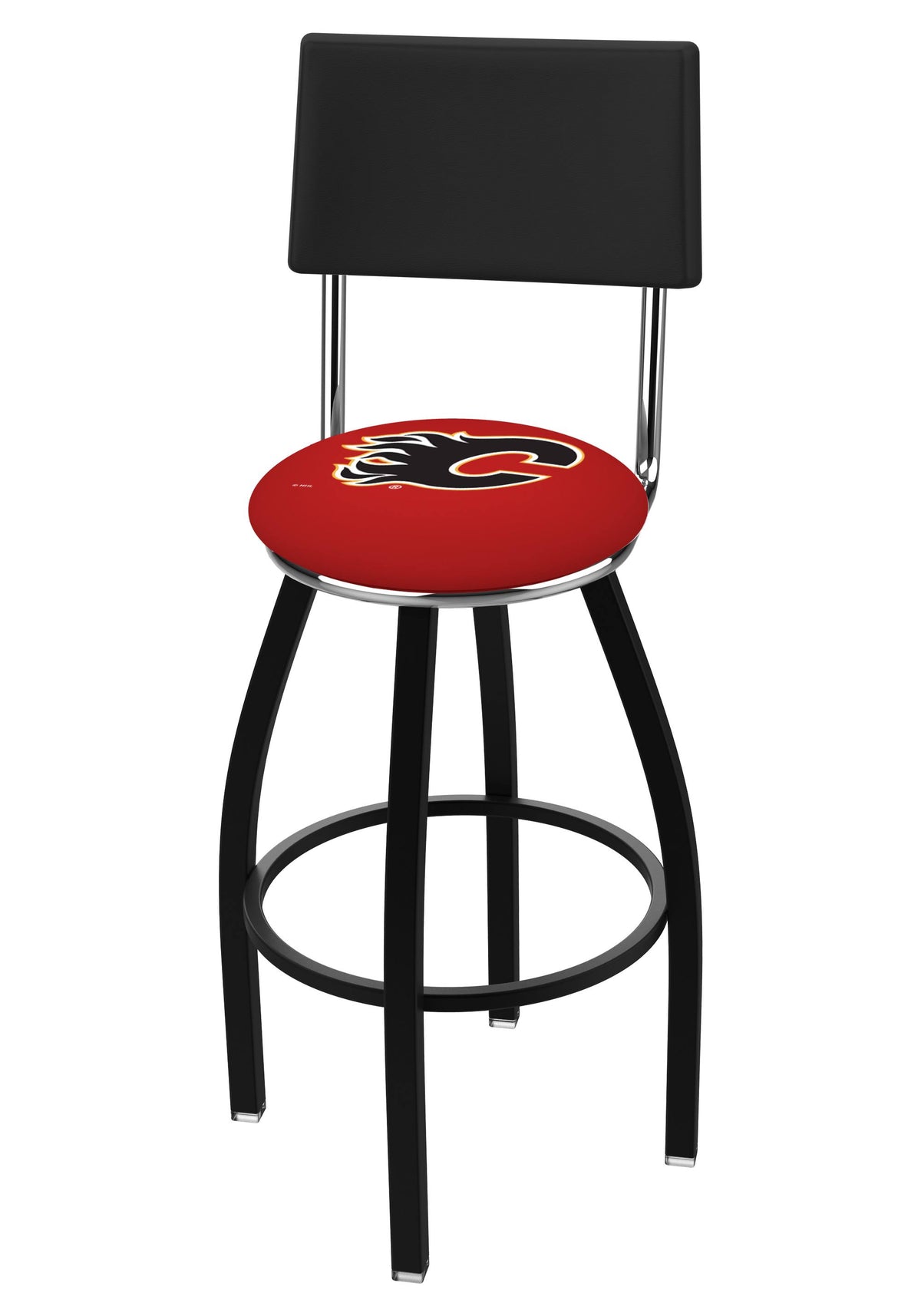 Black Wrinkle Swivel Bar Stool with Back R453408