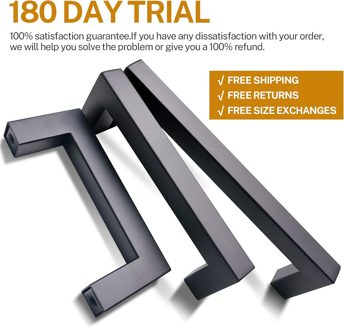 25 Pack 3-3/4 Inch Matte Black Cabinet Pulls U616849