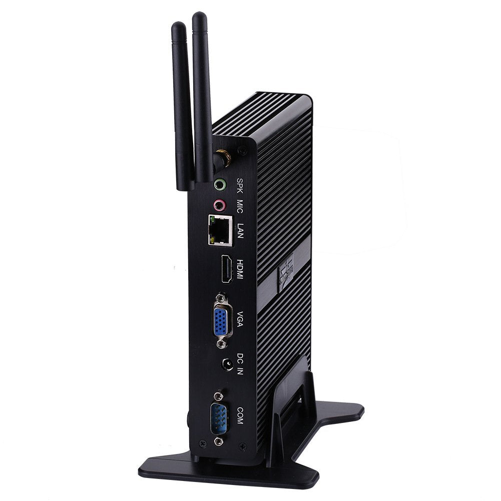Black Fanless Mini PC with 8G RAM 512G SSD T317