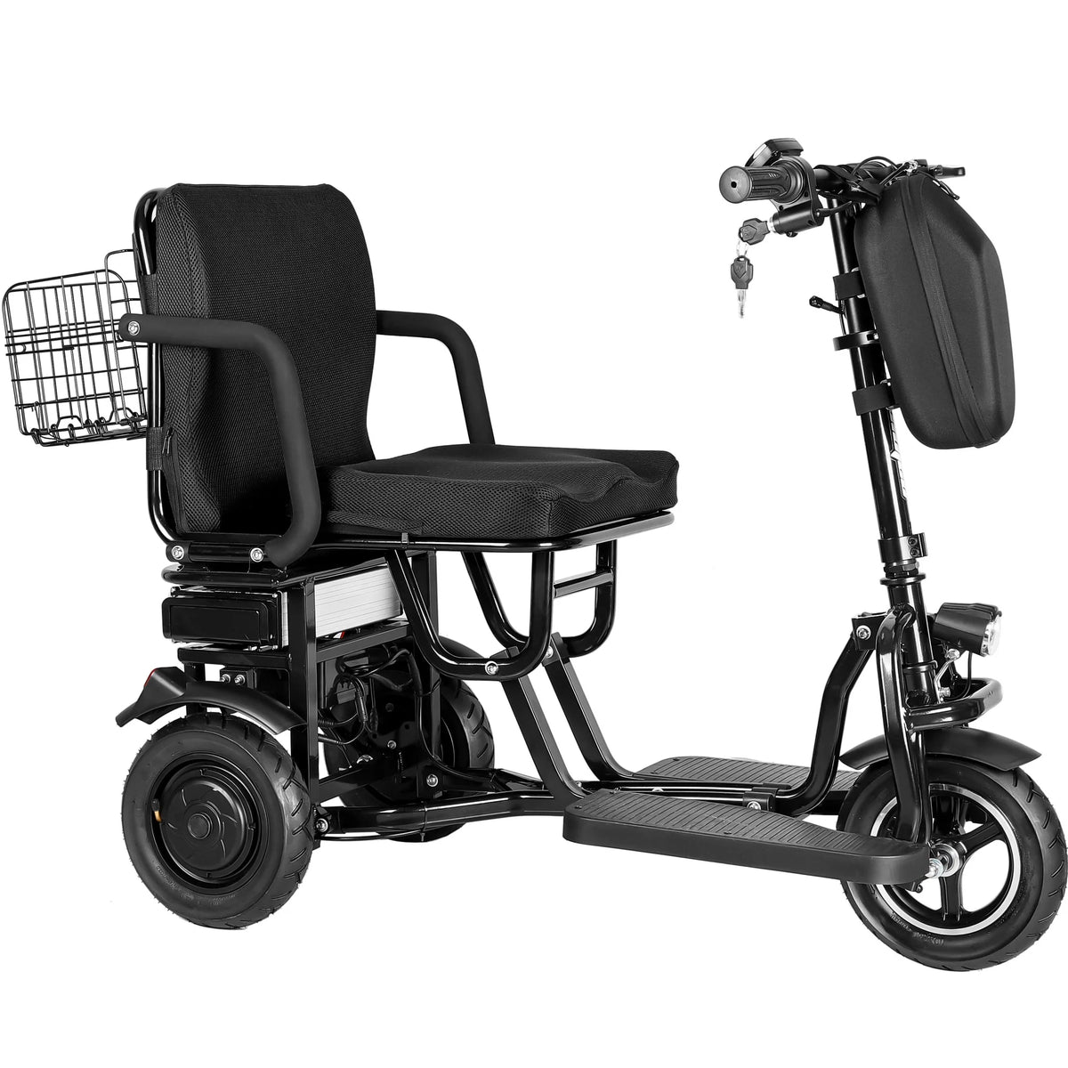 Folding Electric Trike 48v 700w Dual Motor Lithium Black I5327