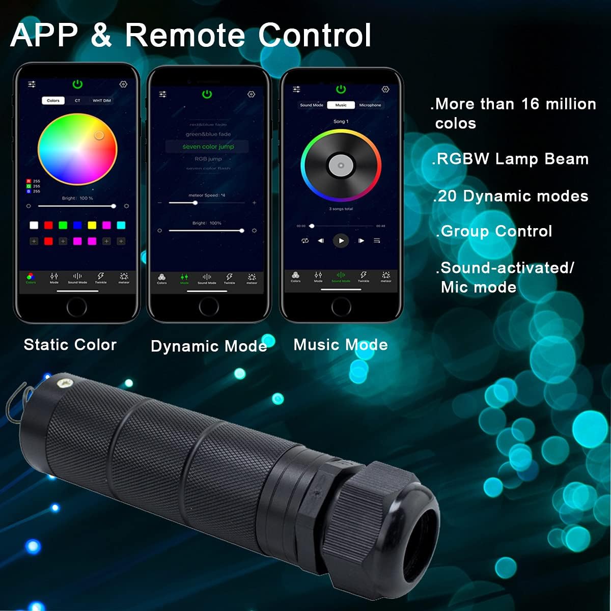 6W Bluetooth RGBW Fiber Optic Star Ceiling Kit with Remote V8825
