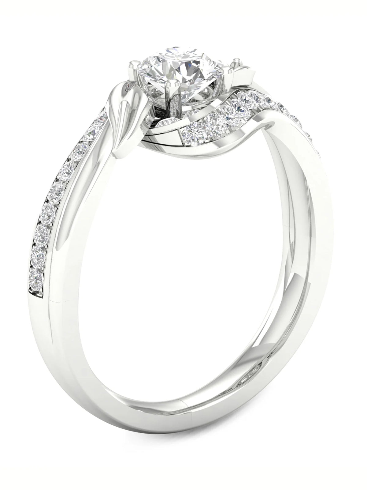 3/4Ct TDW Diamond 14k White Gold Bypass Engagement Ring X5636