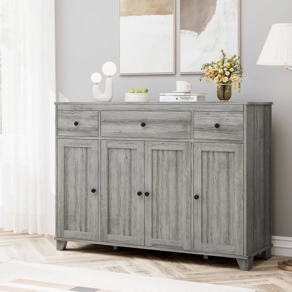 White 3 Drawer Buffet Sideboard Cabinet M4041