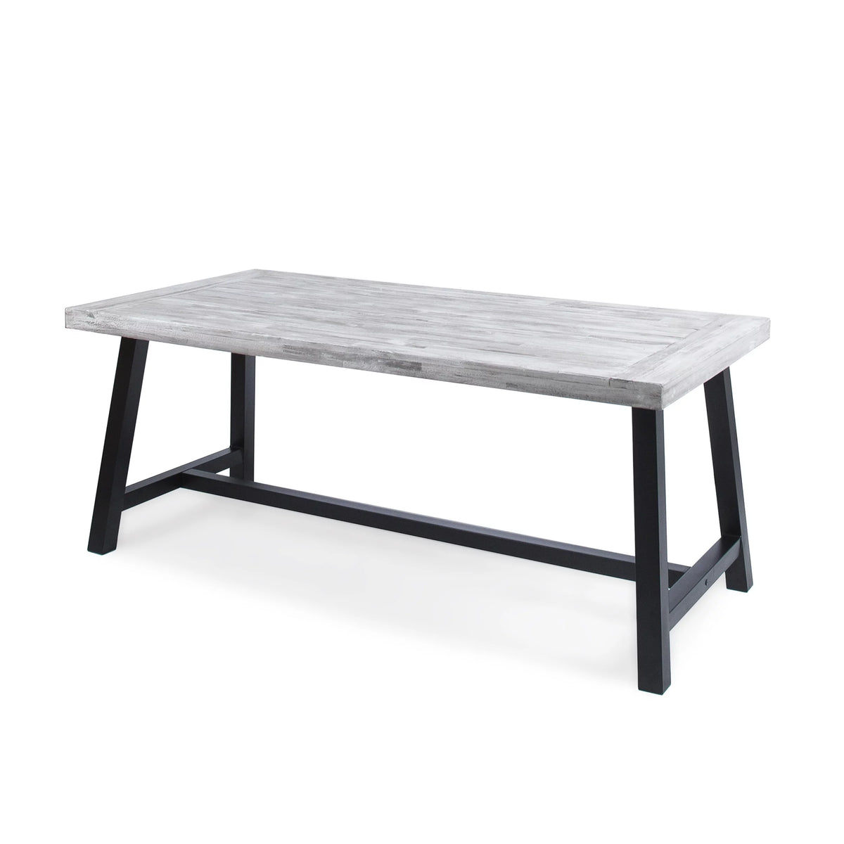 Light Grey Acacia Wood Rectangular Dining Table X689