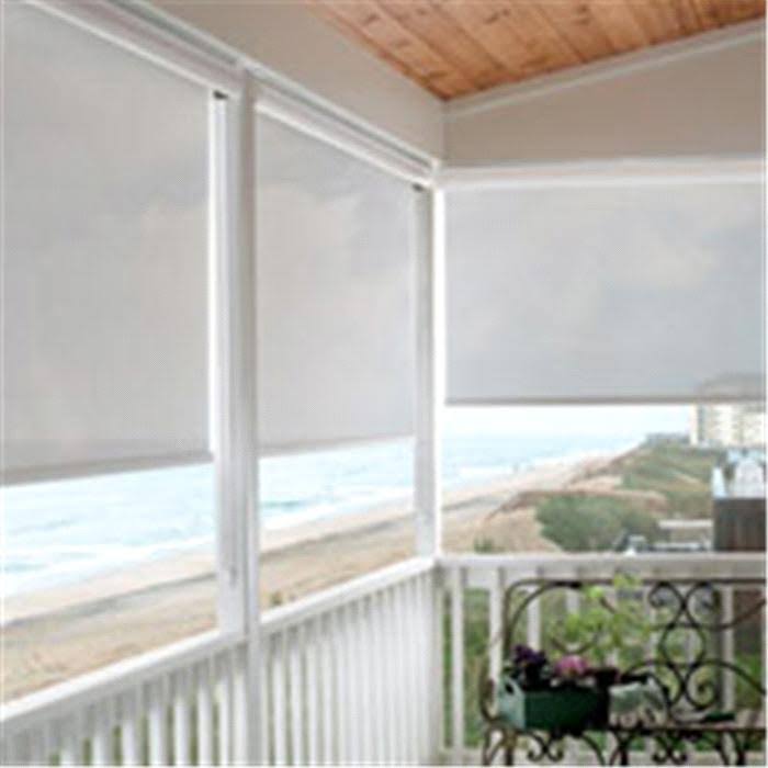 Ivory Roller and Solar Shades Exterior 5% Openness Screen F36520
