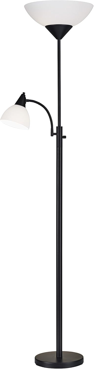 Brushed Steel Floor Lamp with Reading Light V1414