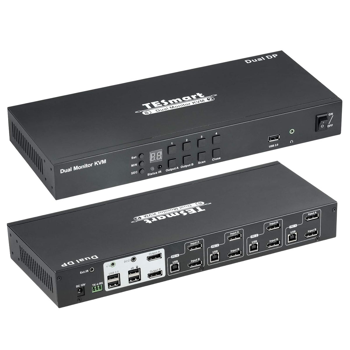 HDMI Dual Monitor KVM Switch 4 HDMI PCs + 2 HDMI Monitors 4K @60Hz Black U81096