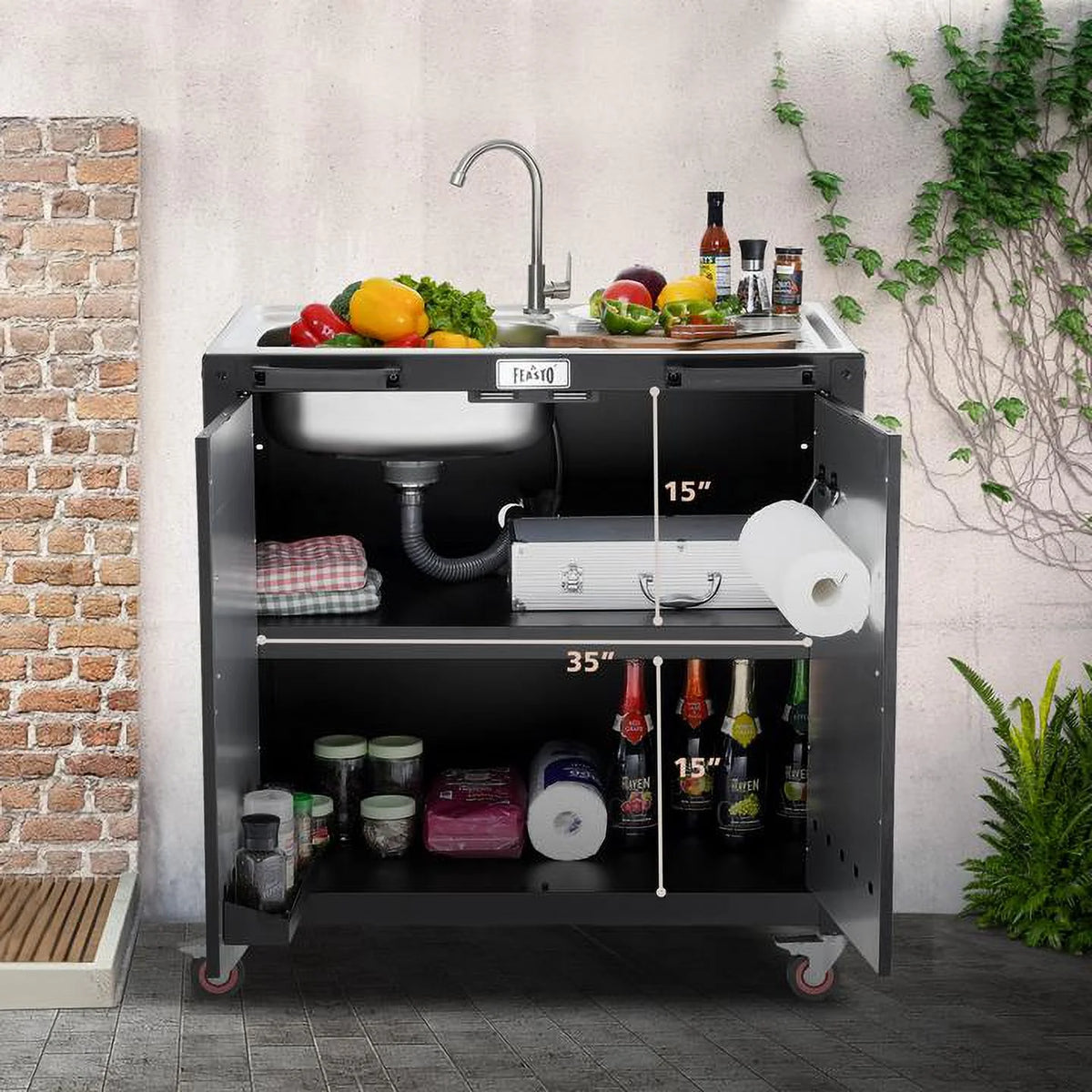 Freestanding Utility Sink with Storage Cabinet G88720