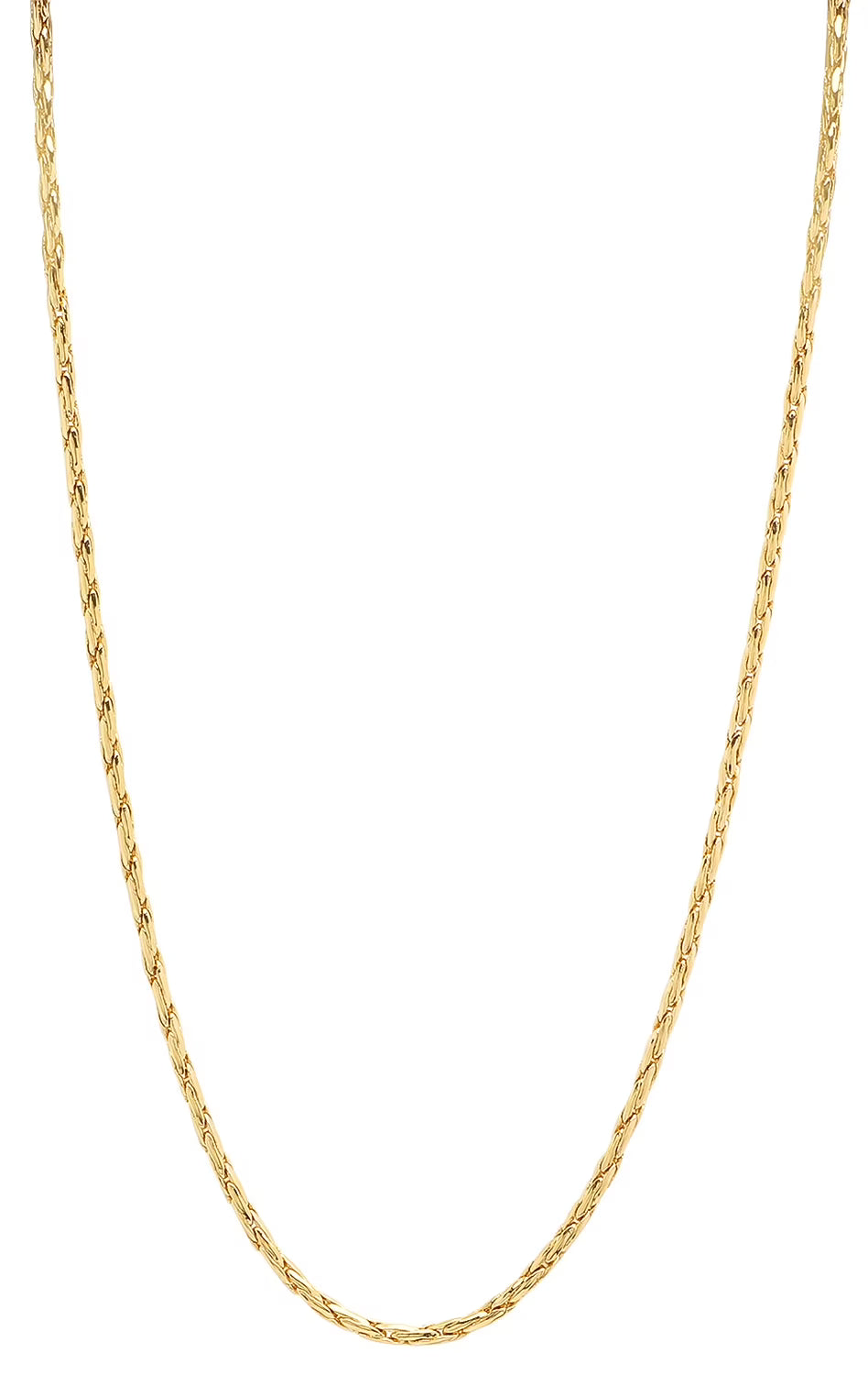 14k Yellow Gold Plated Braided Wheat Chain Necklace, 20 inches I1442