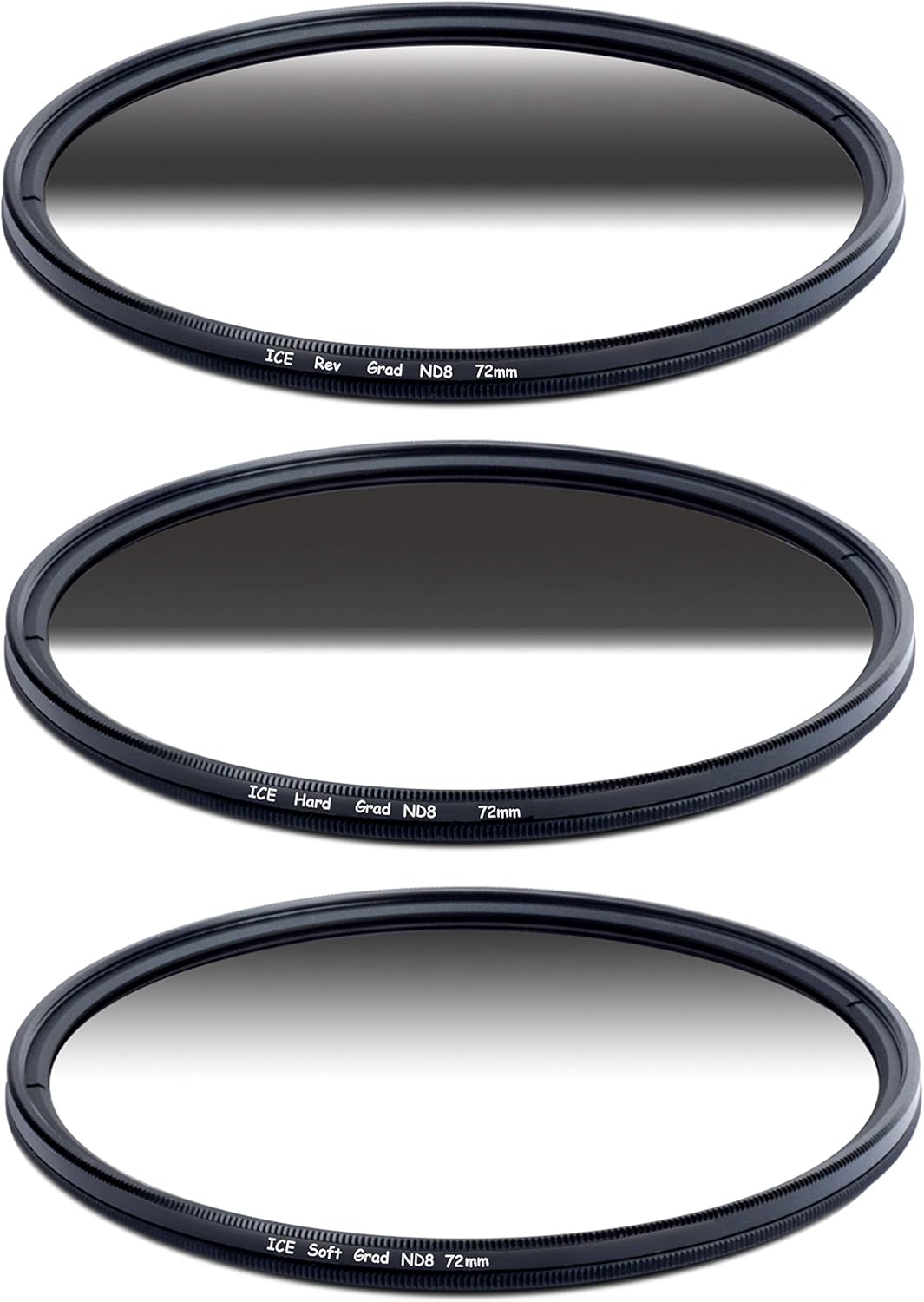 72mm Reverse Hard Soft ND8 Neutral Density ND 72 3 Stop Optical Glass Filter X548