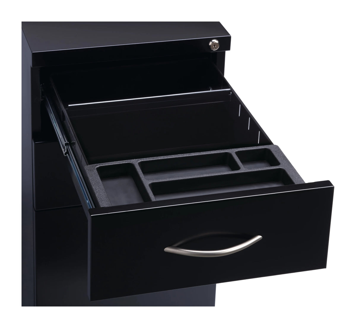 23" Deep Mobile Pedestal File Cabinet 3 Drawer Black E730798