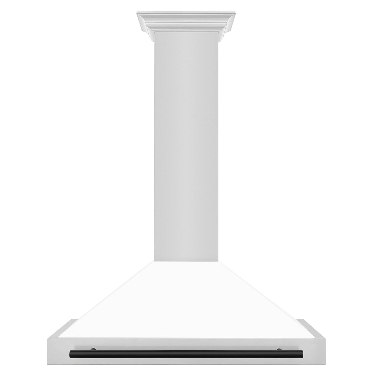 36 Stainless Steel Range Hood with White Matte Shell and Black Handle J31364