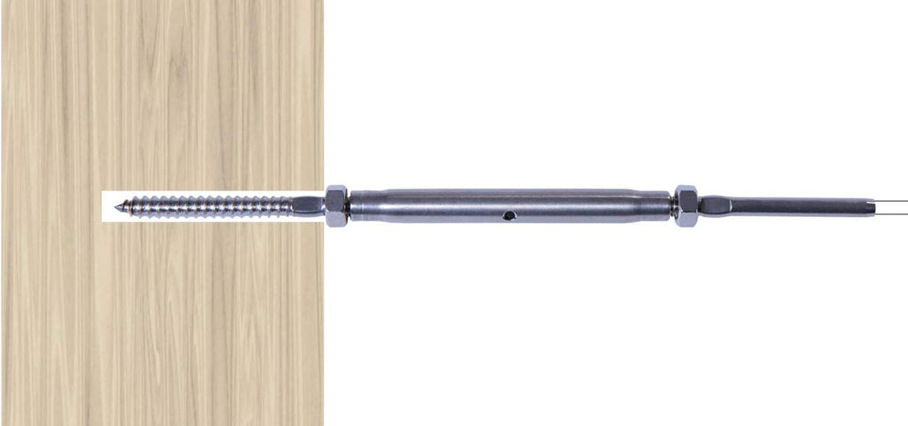 Stainless Steel Hand-Crimp Turnbuckle Tensioner for 1/8 Cable Railing (Lot of 10) C66284
