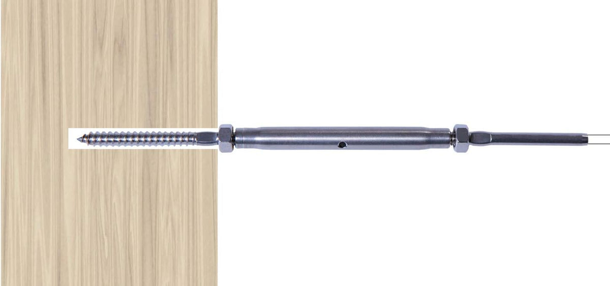 Stainless Steel Hand-Crimp Turnbuckle Tensioner for 1/8 Cable Railing (Lot of 10) C66284