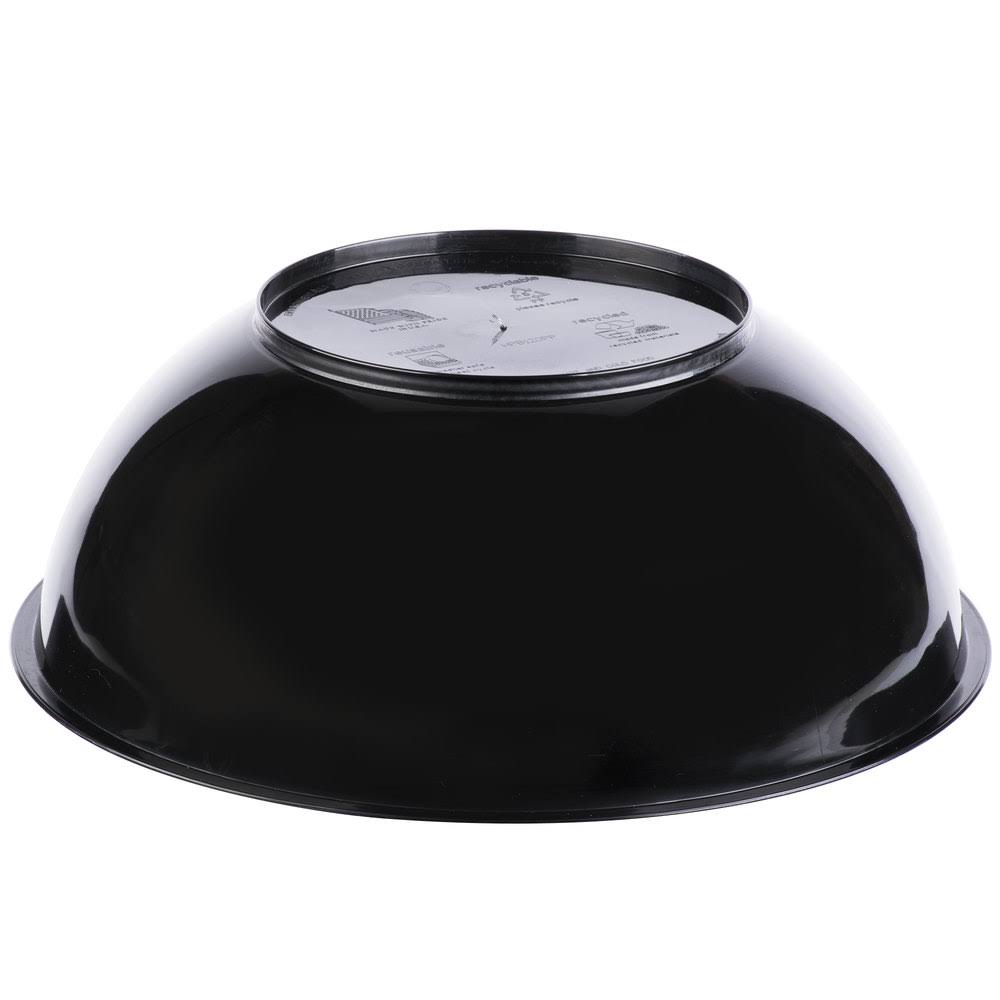 Black High Profile Plastic Catering Bowl - 25/Case S759