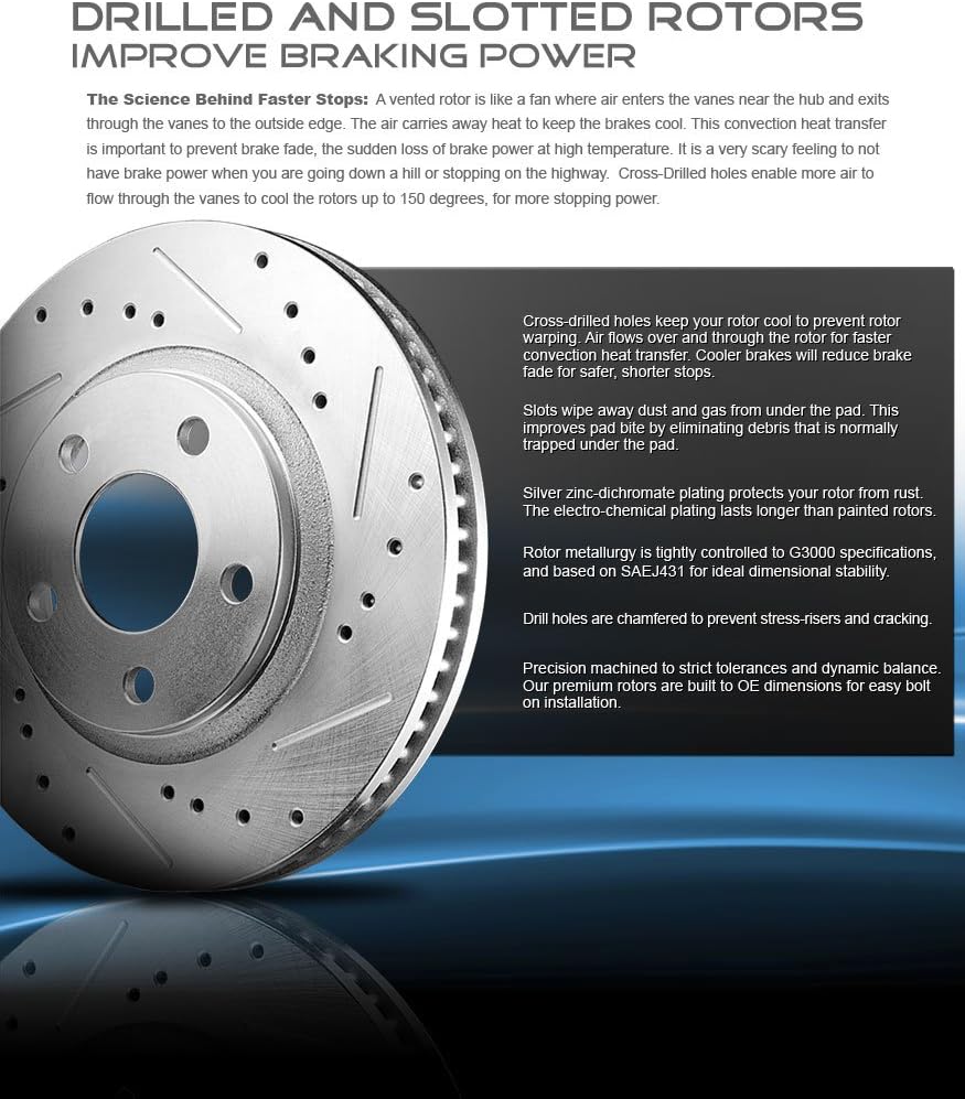 Front 302mm 5 Lug 2 Rotors Ceramic Brake Pads Hardware L784