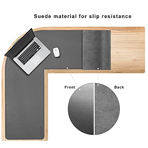 Grey 39.3x47.2x13 inches Corner Leather Desk Pad V843756