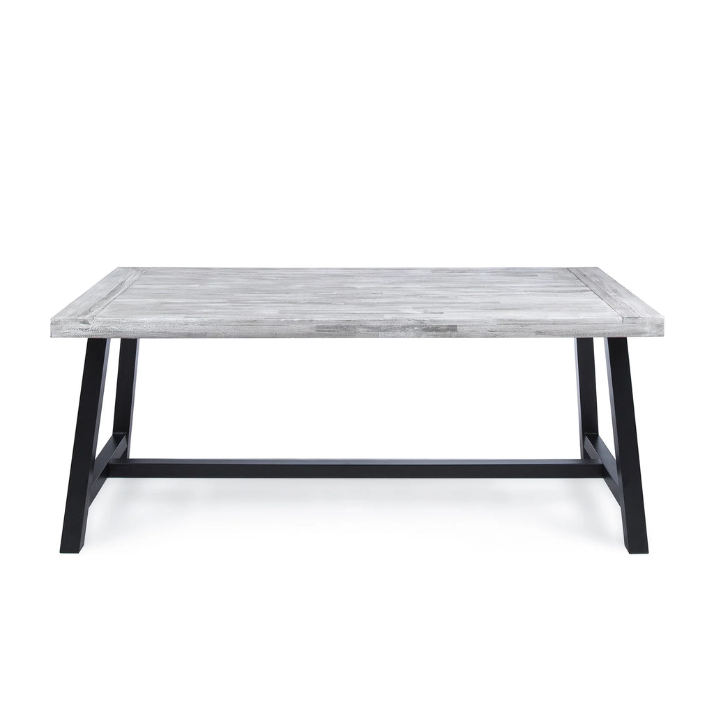 Light Grey Acacia Wood Rectangular Dining Table X689