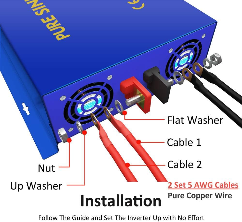 4000 Watt 48V to 110V 120V Pure Sine Wave Power Inverter I4757