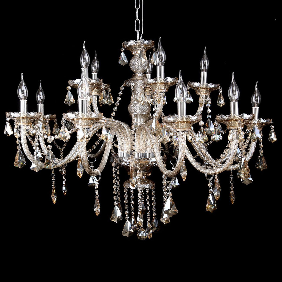 15 Lights Cognac K9 Crystal Chandelier U2824