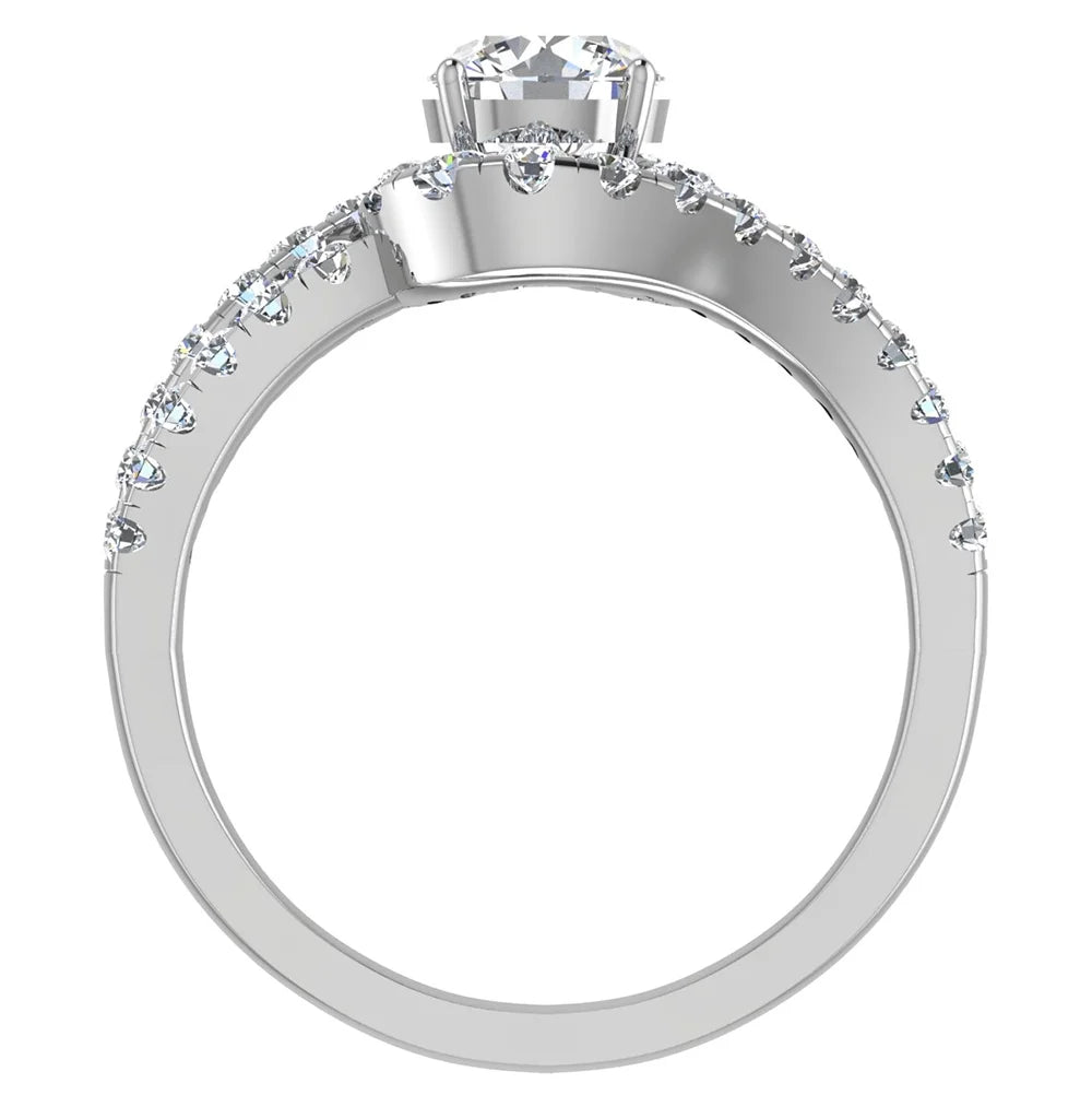 14K White Gold Diamond Engagement Ring 1.25 CT Z31149