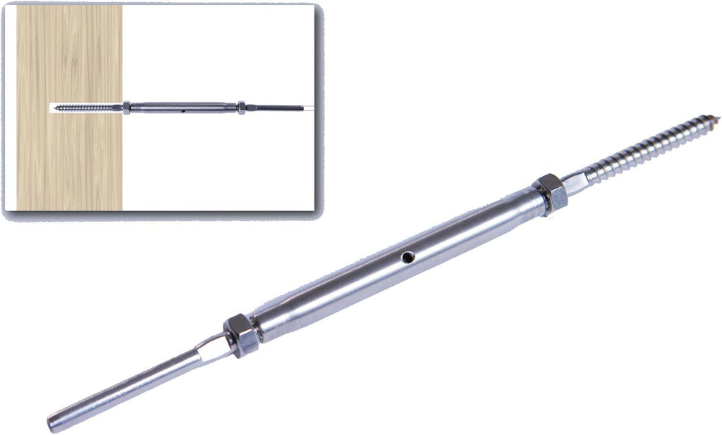 Stainless Steel Hand-Crimp Turnbuckle Tensioner for 1/8 Cable Railing (Lot of 10) C66284