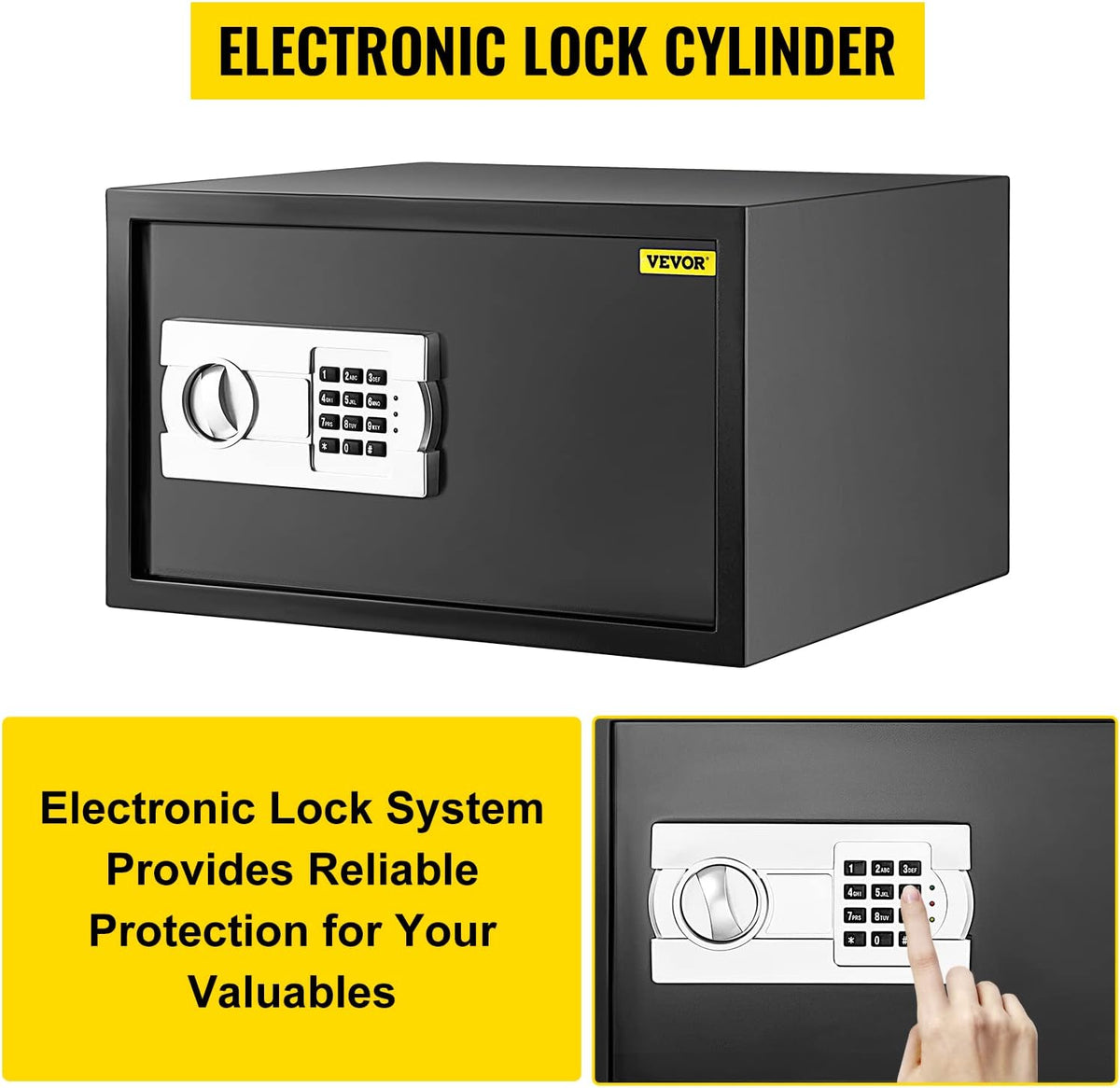 0.8 Cubic Feet Carbon Steel Digital Safe Box with Two Keys B782222