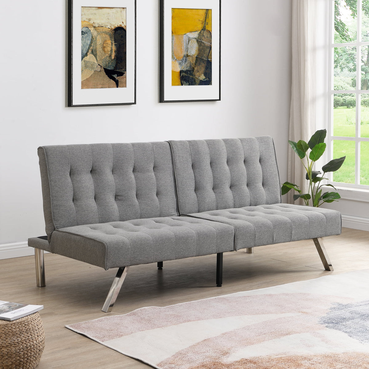 Gray Fabric Sofa Bed W73953