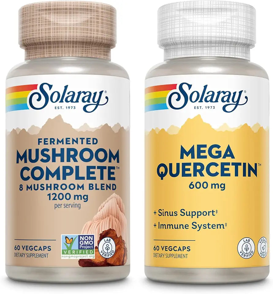 8 Mushroom Blend 600mg Quercetin with Bromelain Vitamin C 60ct T430678