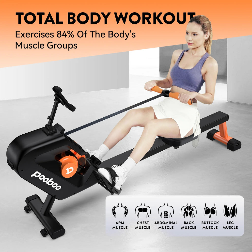 Foldable Magnetic Rowing Machine 8 Level Resistance R683067