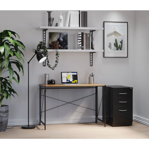 23" Deep Mobile Pedestal File Cabinet 3 Drawer Black E730798