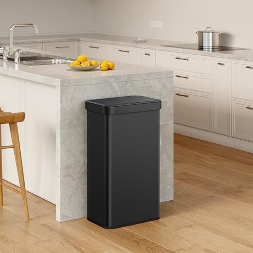 Brushed Stainless Steel Touchless Motion Sensor Trash Can, 50 Liter S3169