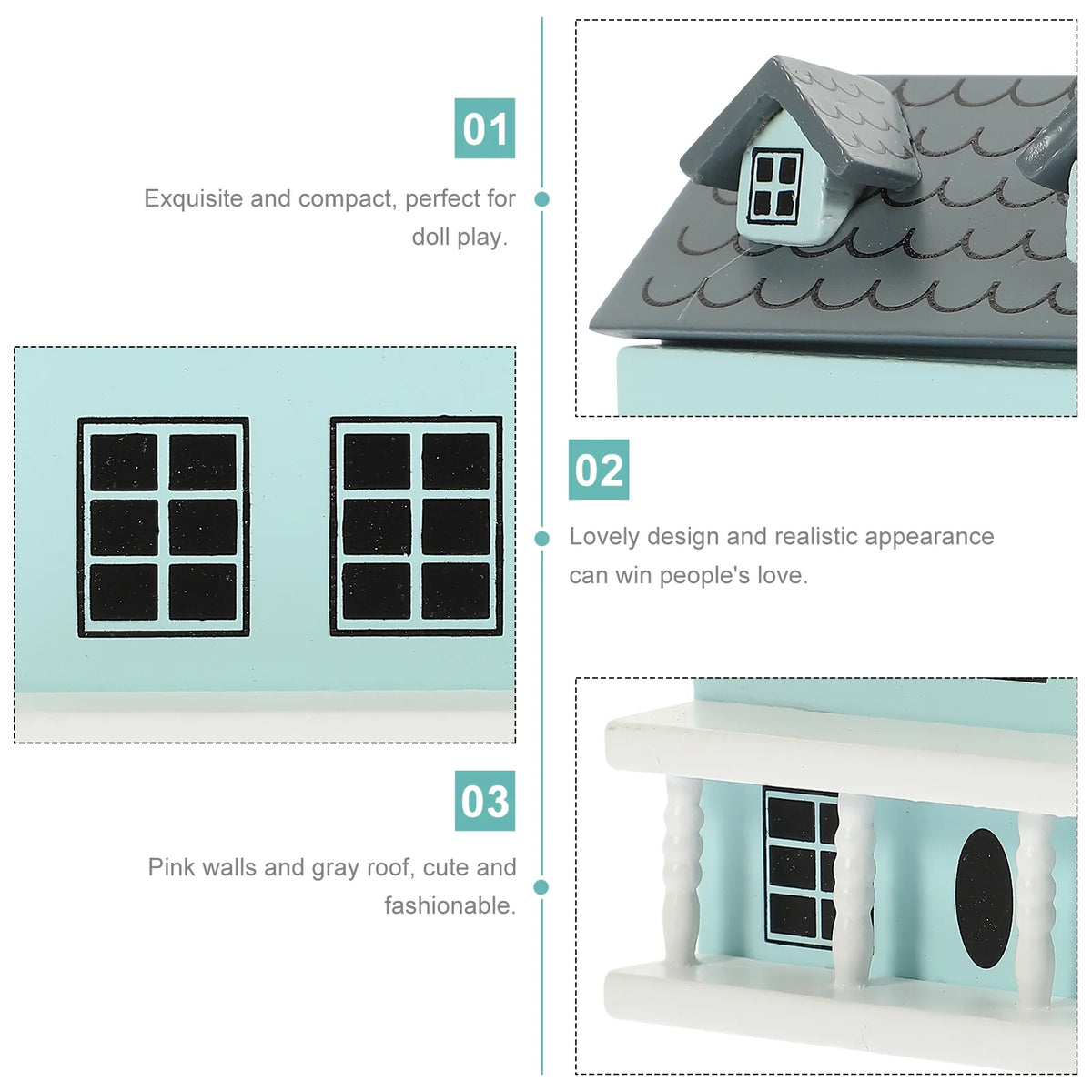 Miniature Wooden Doll House Villa R837256