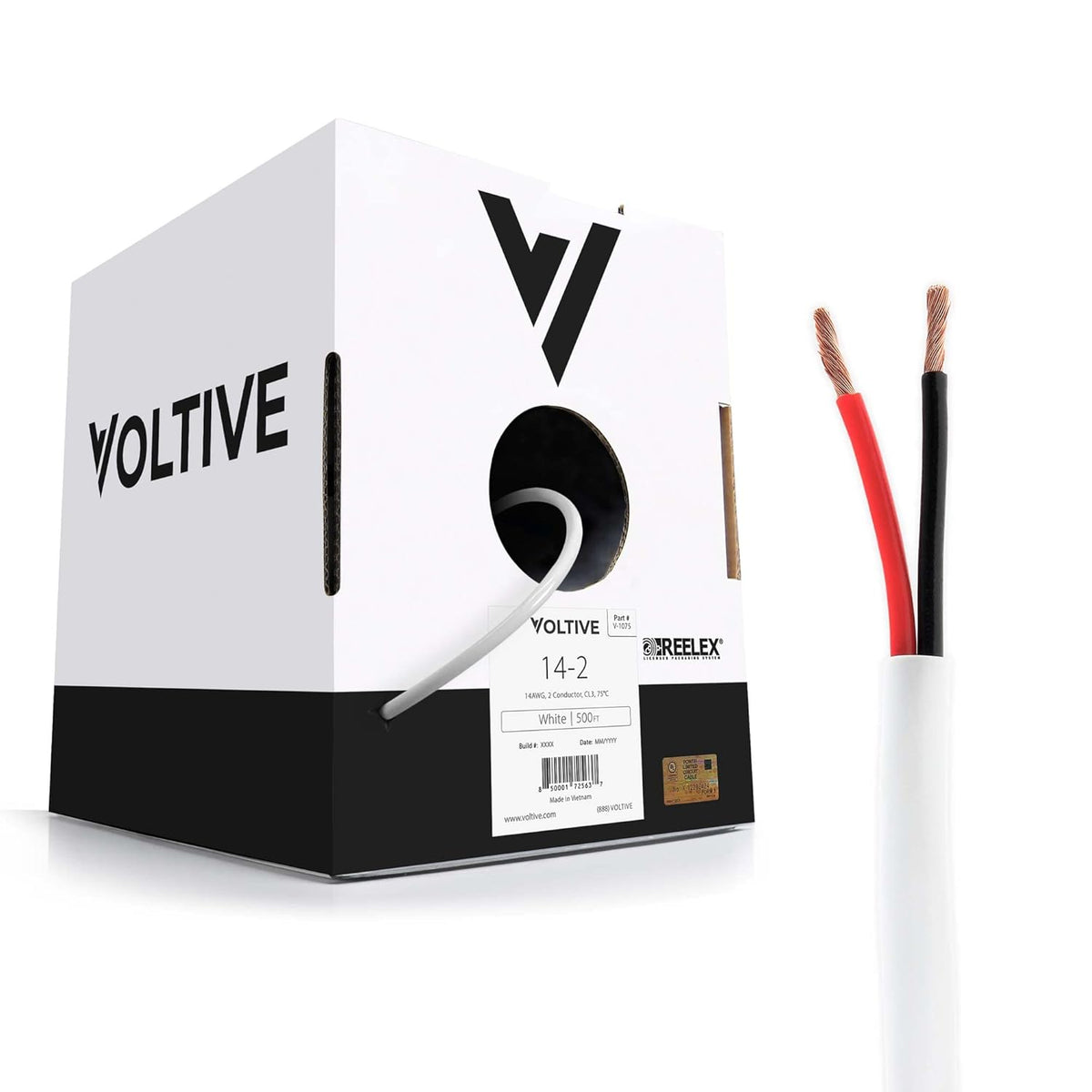 16 AWG 4 Conductor UL Listed CL2/CL3 Oxygen-Free Copper 500 Foot Bulk Cable White Y32053