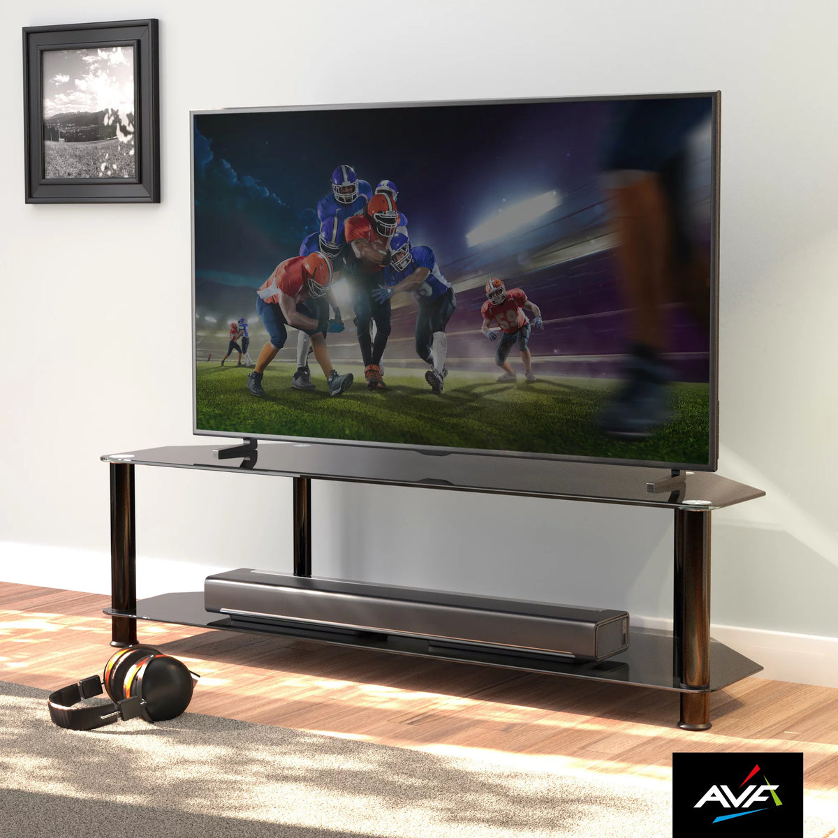 Black Glass TV Stand C6578