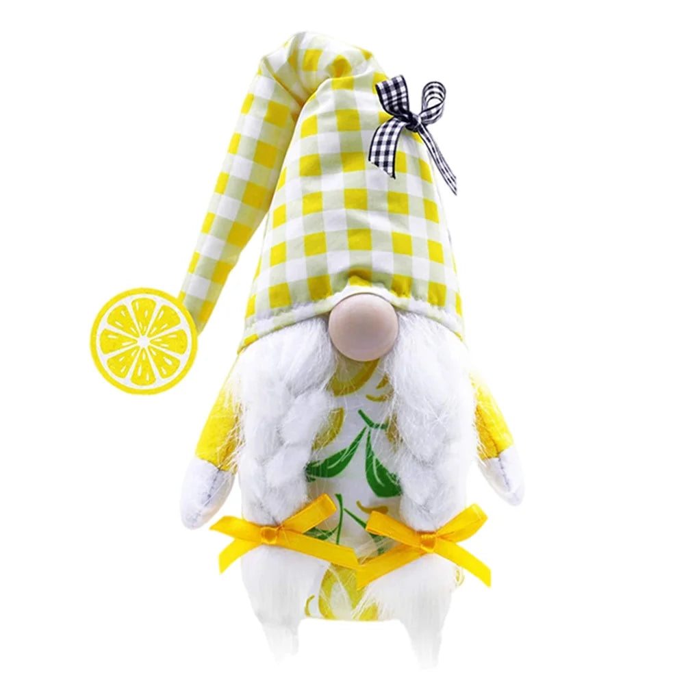 Lemon Pattern Plush Gnome Doll U369