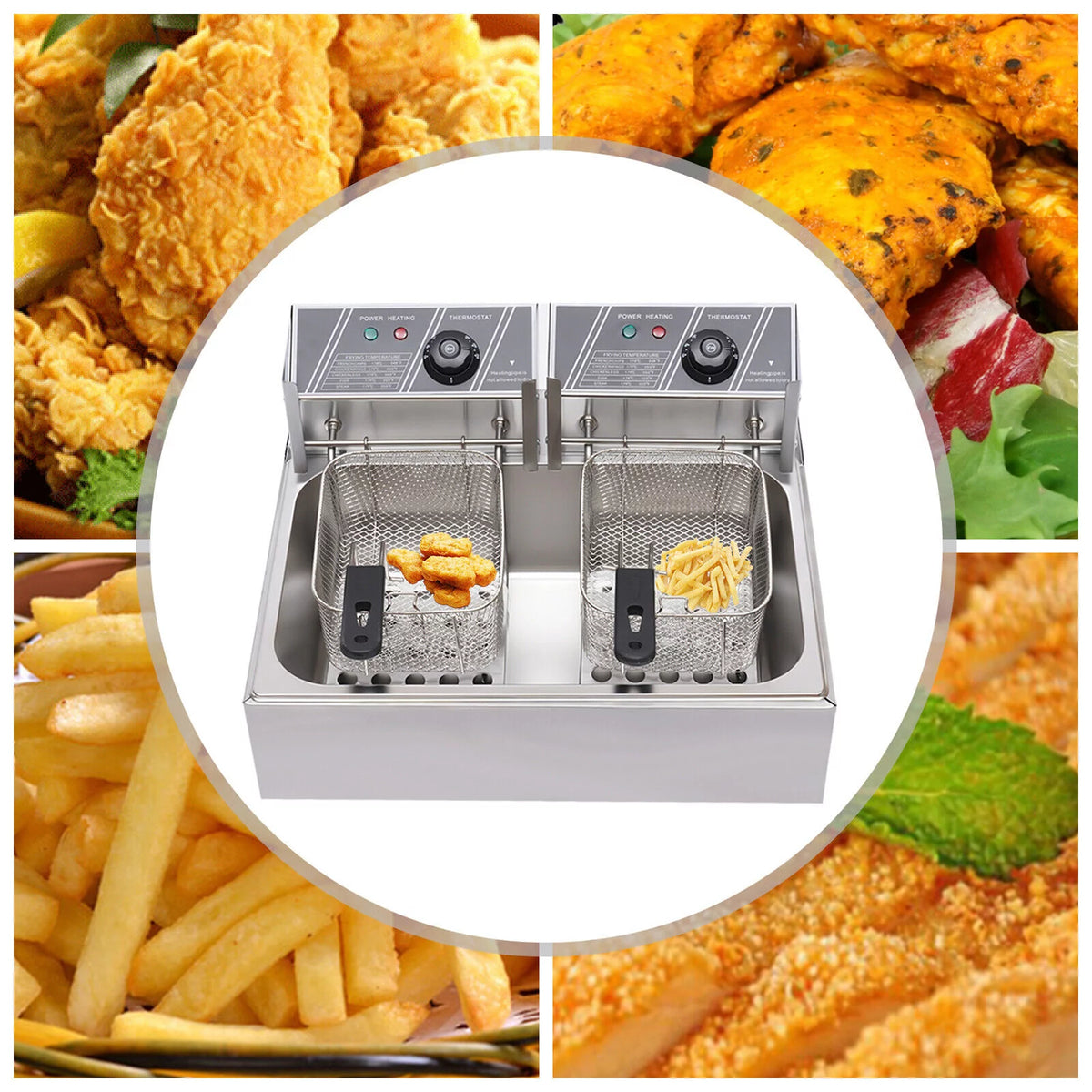 12L Stainless Steel Electric Deep Fryer 5000W E45063