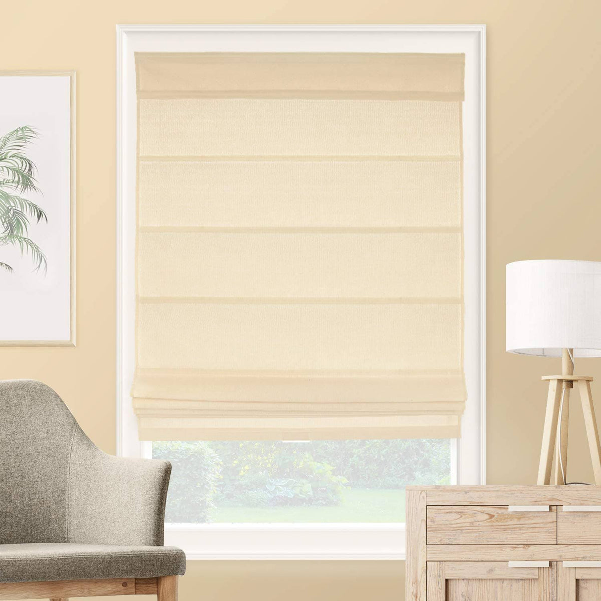 Cordless Roman Cotton Window Shade Q633