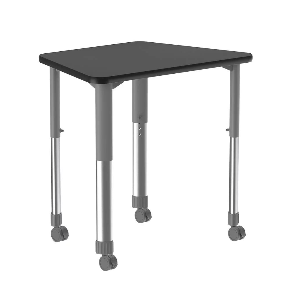 Black Granite Gray Chrome Desk with Casters I19850