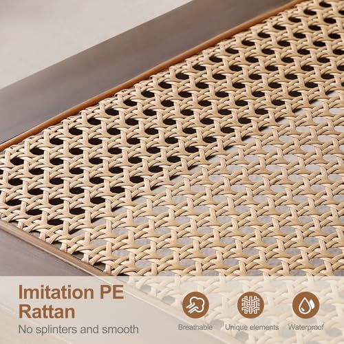 47.2'' 2-Tier Solid Wood PE Rattan Coffee Table G16433