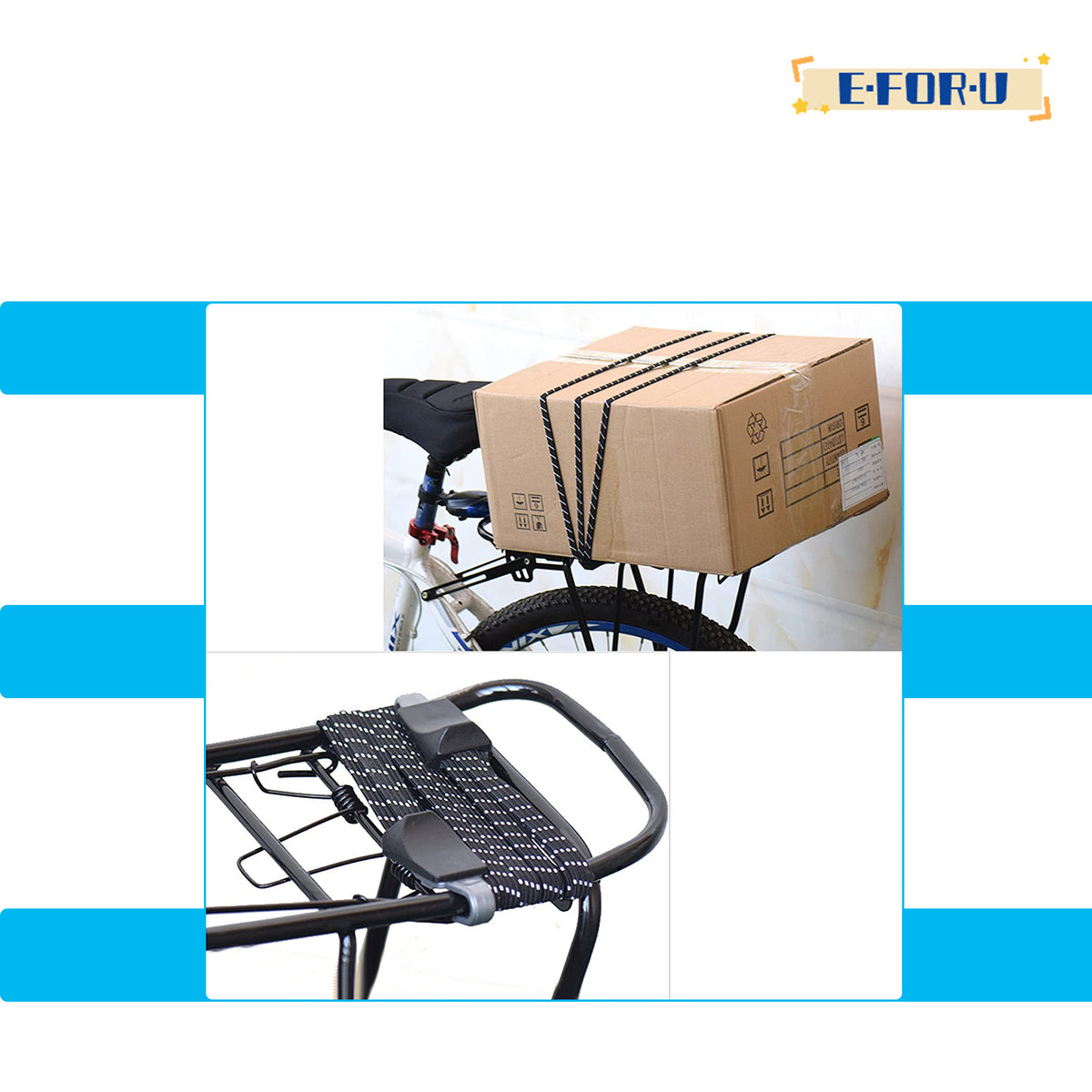 2 Pcs Elastic Motorcycle Bike Luggage Strap P3950