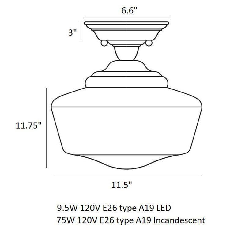 Chrome Semi Flush Mount Light Y916