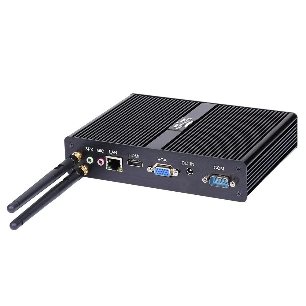 Black Fanless Mini PC with 8G RAM 512G SSD T317