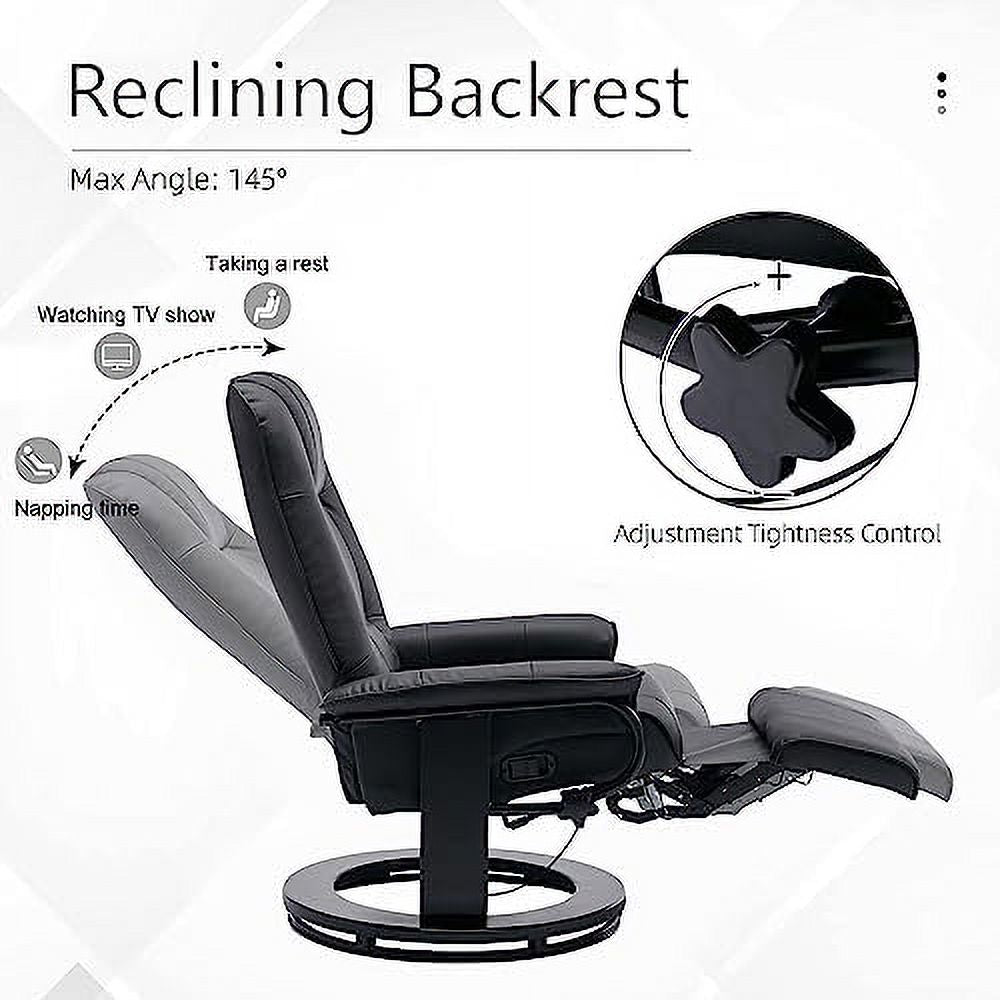 Grey PU Leather Recliner Chair with Footrest X680