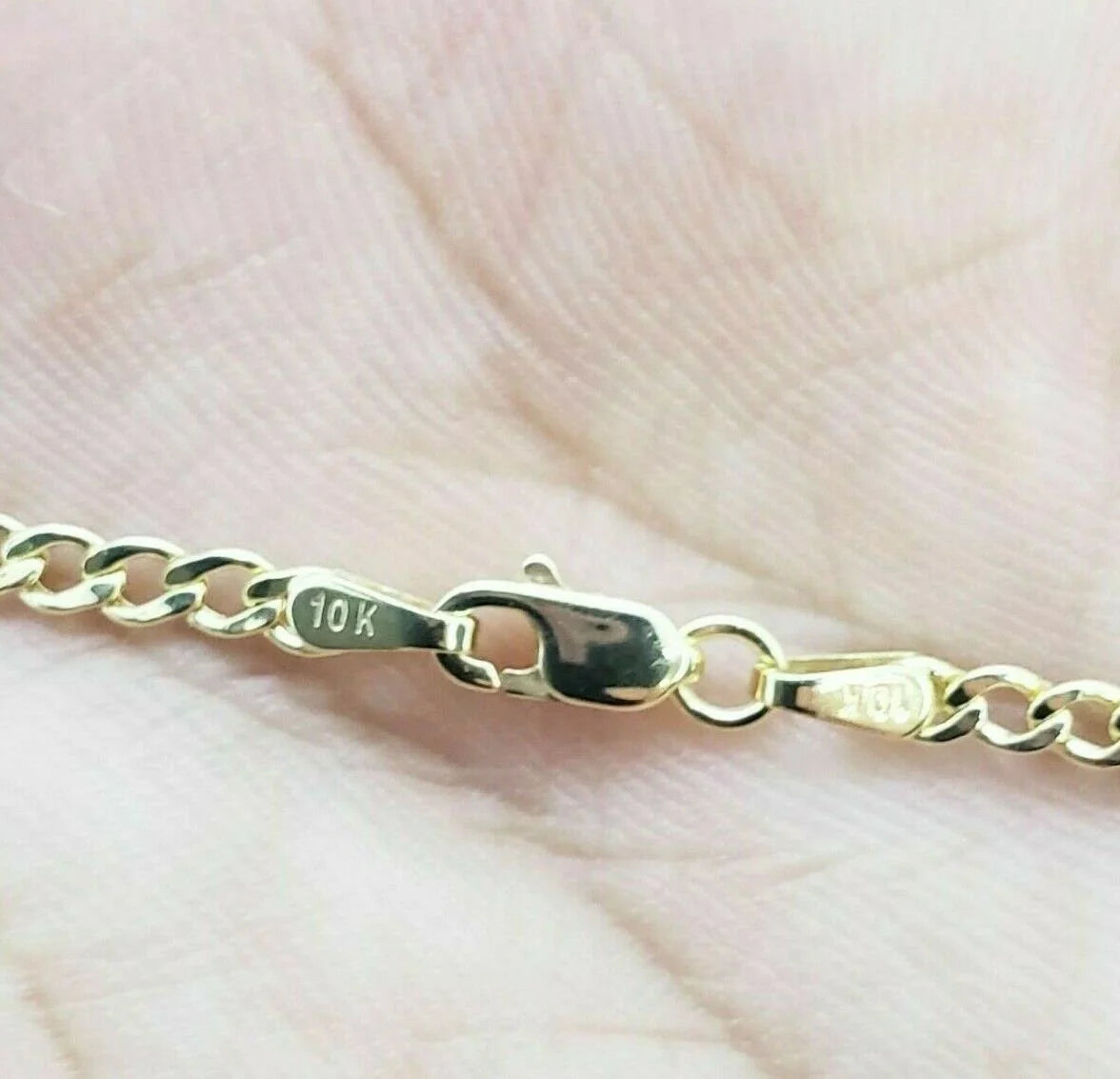 10K Solid Yellow Gold Cuban Link Curb Chain Necklace 2mm 16" 18" 20" 22" 24" 26" I40255