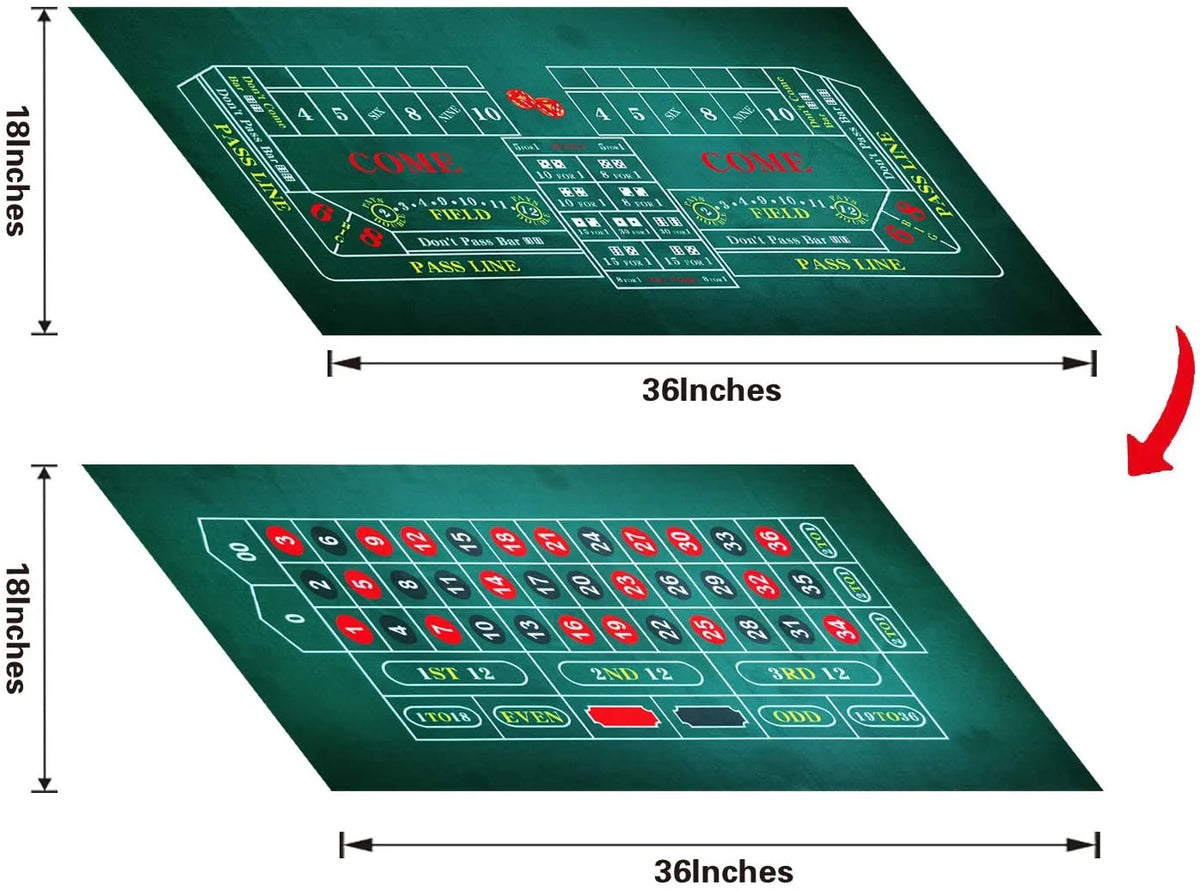 36x18 inch Double Sides Flannel Gambling Tablecloth I48545