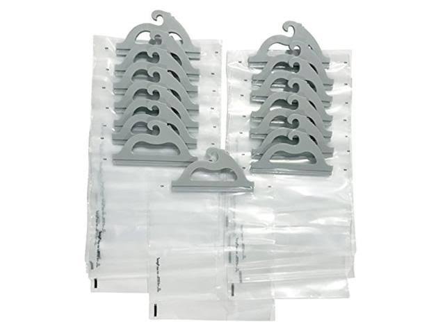 Hanging Storage Bags, 15-Pack of 10 x 12.5-inch Clear Plastic Bags S252517
