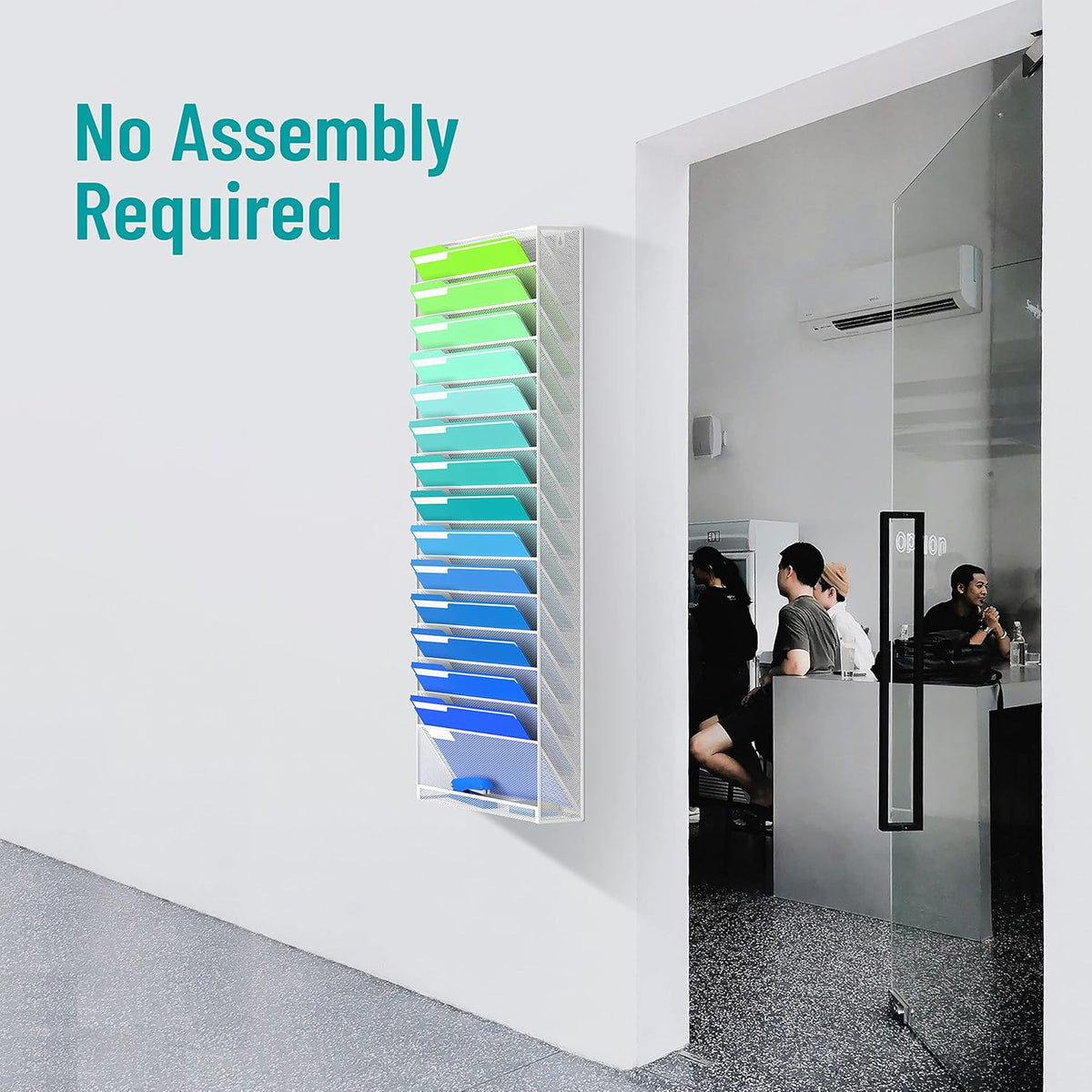 16-Tier White Mesh Wall File Organizer Q7818