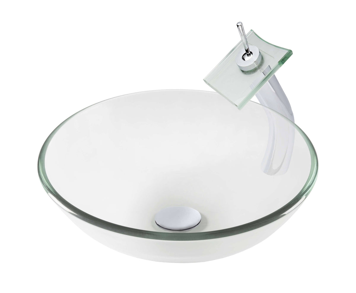 Glass Vessel Bathroom Sink Set E28648