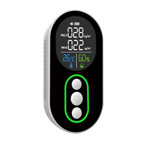Air Quality Monitor, Pm2.5 & Pm10 Particle Detector, Temperature and Humidity Display L65179